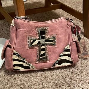 Pink and Zebra Cross Purse and Wallet